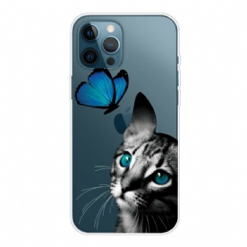 Hoesje voor iPhone 13 Pro Max Kat En Vlinder