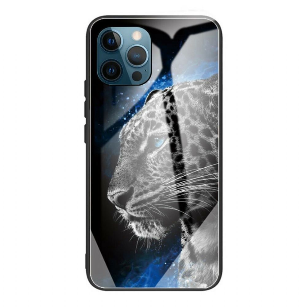 Hoesje voor iPhone 13 Pro Max Kattengezicht Gehard Glas