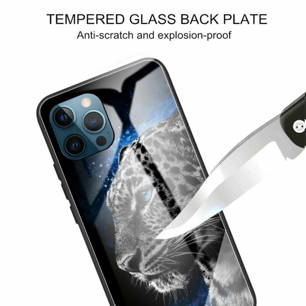 Hoesje voor iPhone 13 Pro Max Kattengezicht Gehard Glas