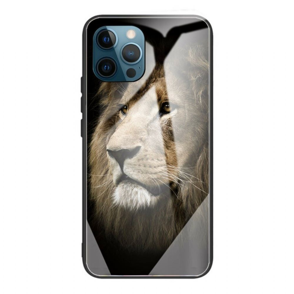 Hoesje voor iPhone 13 Pro Max Leeuwenkop Gehard Glas