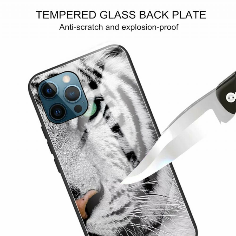 Hoesje voor iPhone 13 Pro Max Tijger Gehard Glas