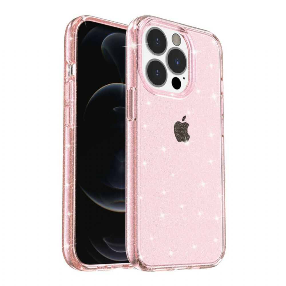 Hoesje voor iPhone 13 Pro Max Transparante Pailletten