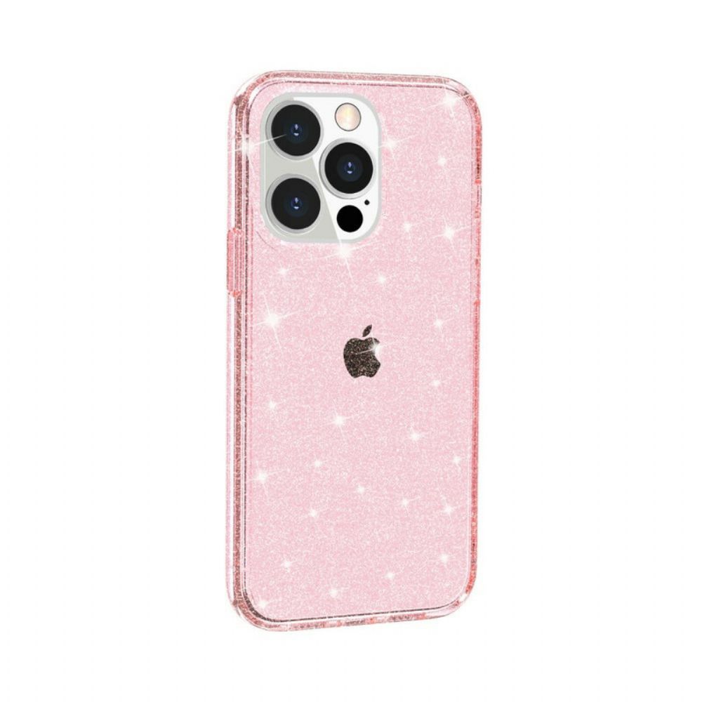 Hoesje voor iPhone 13 Pro Max Transparante Pailletten