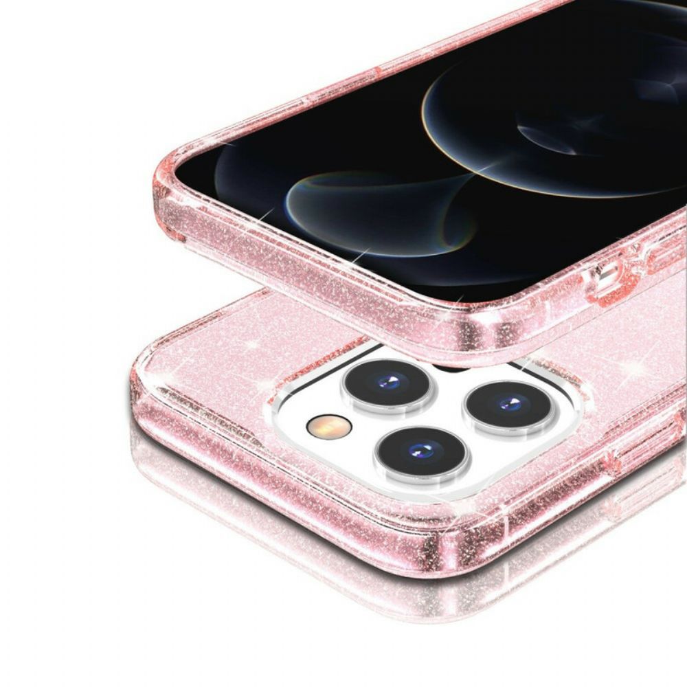 Hoesje voor iPhone 13 Pro Max Transparante Pailletten