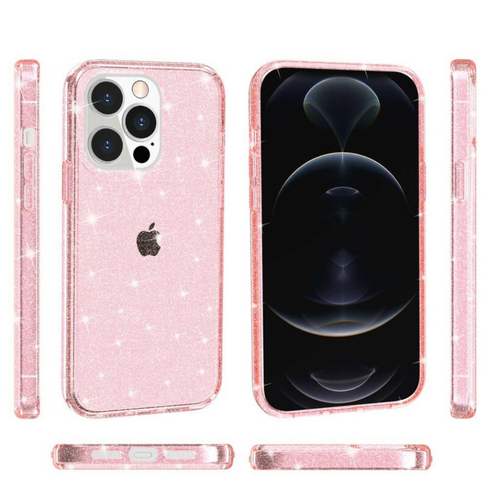 Hoesje voor iPhone 13 Pro Max Transparante Pailletten