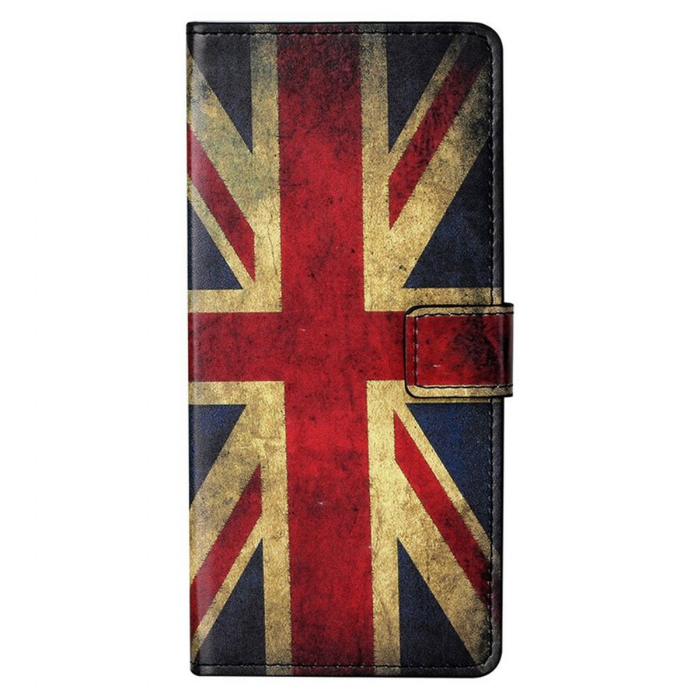 Leren Hoesje voor iPhone 13 Pro Max Engeland Vlag