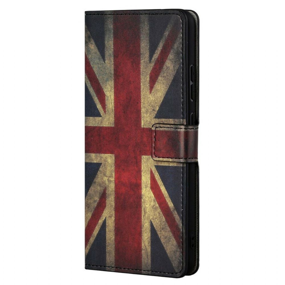 Leren Hoesje voor iPhone 13 Pro Max Engeland Vlag