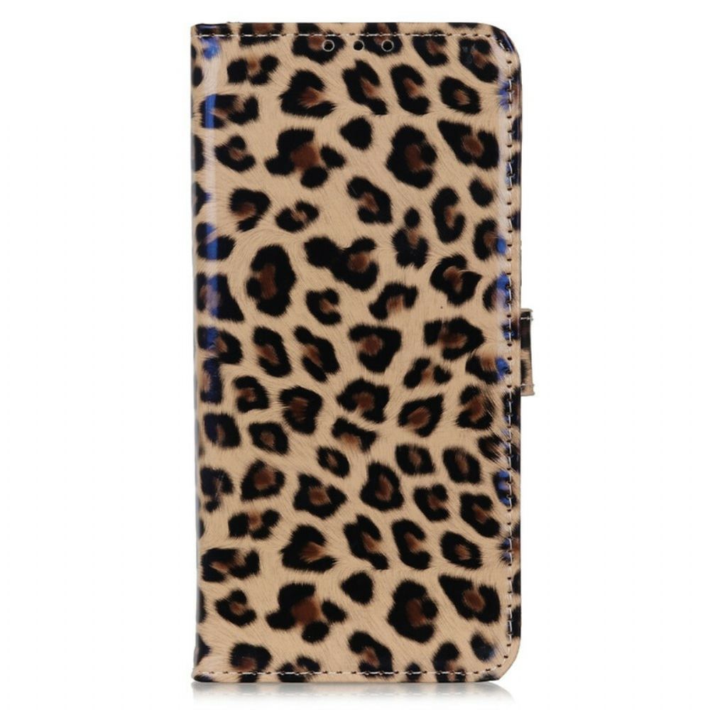 Leren Hoesje voor iPhone 13 Pro Max Enkele Luipaard