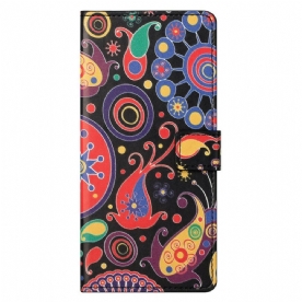 Leren Hoesje voor iPhone 13 Pro Max Galaxy-ontwerp