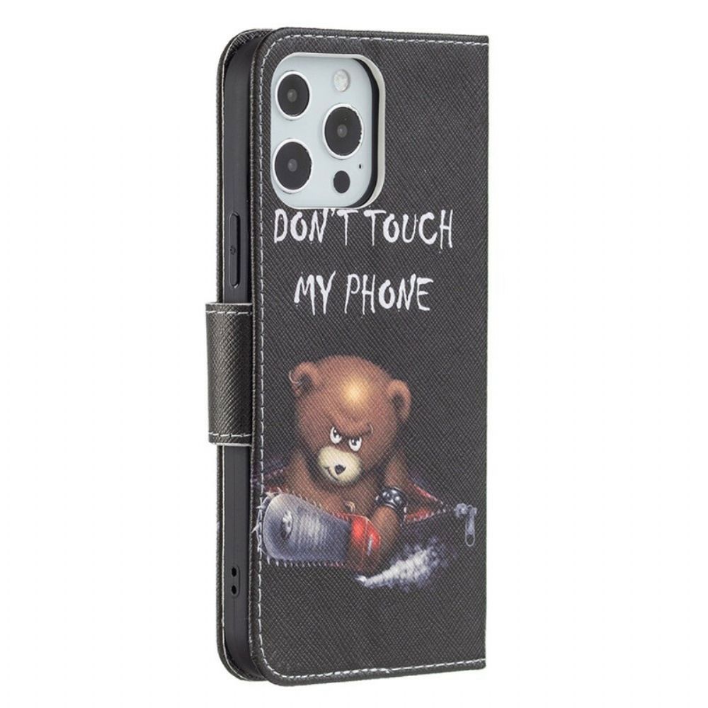 Leren Hoesje voor iPhone 13 Pro Max Gevaarlijke Beer