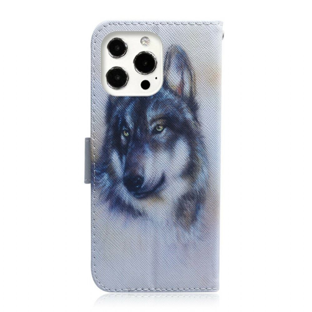 Leren Hoesje voor iPhone 13 Pro Max Hondsblik