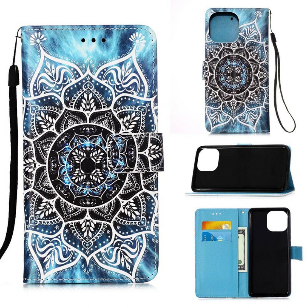 Leren Hoesje voor iPhone 13 Pro Max Mandala In De Lucht