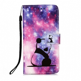 Leren Hoesje voor iPhone 13 Pro Max Panda Galaxy