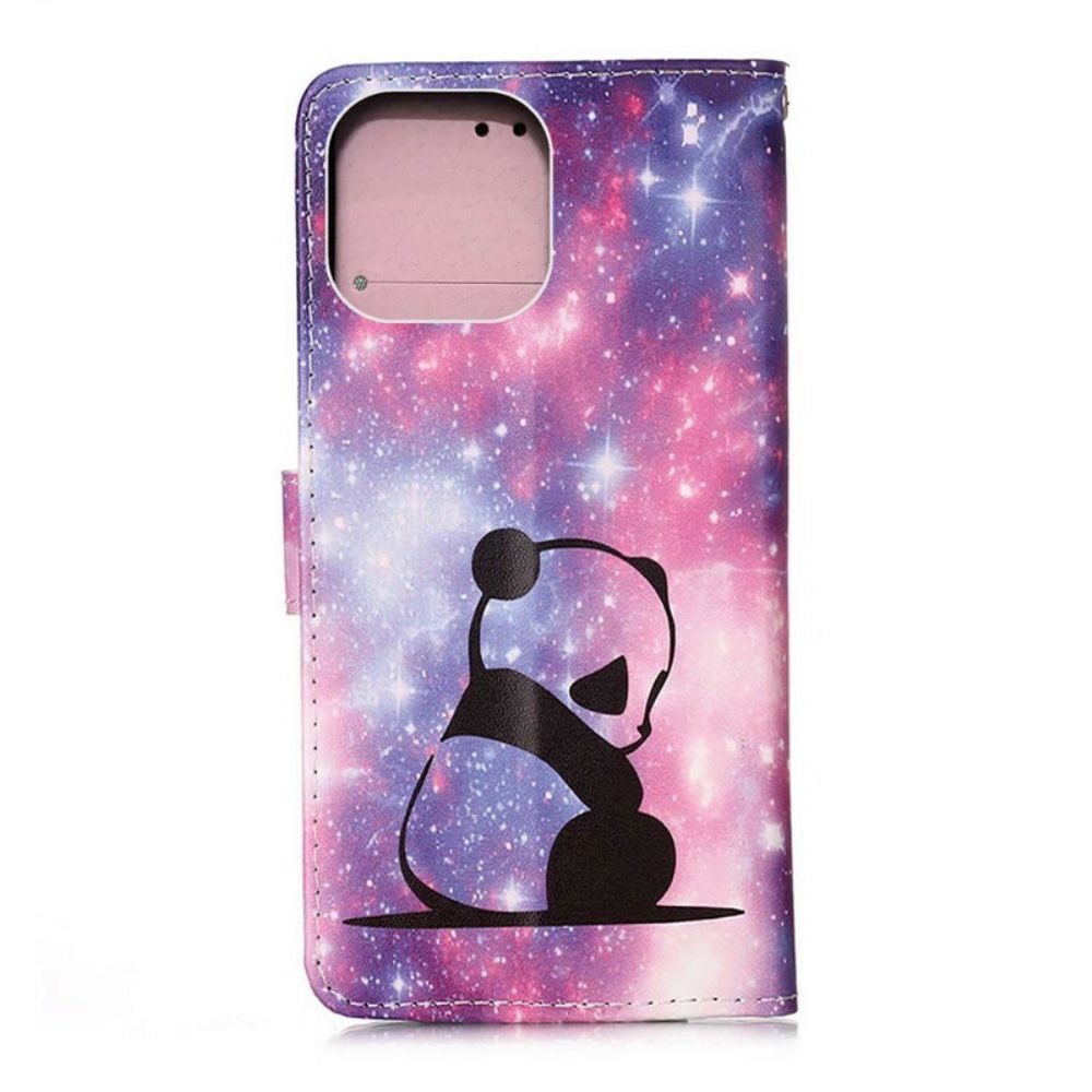 Leren Hoesje voor iPhone 13 Pro Max Panda Galaxy