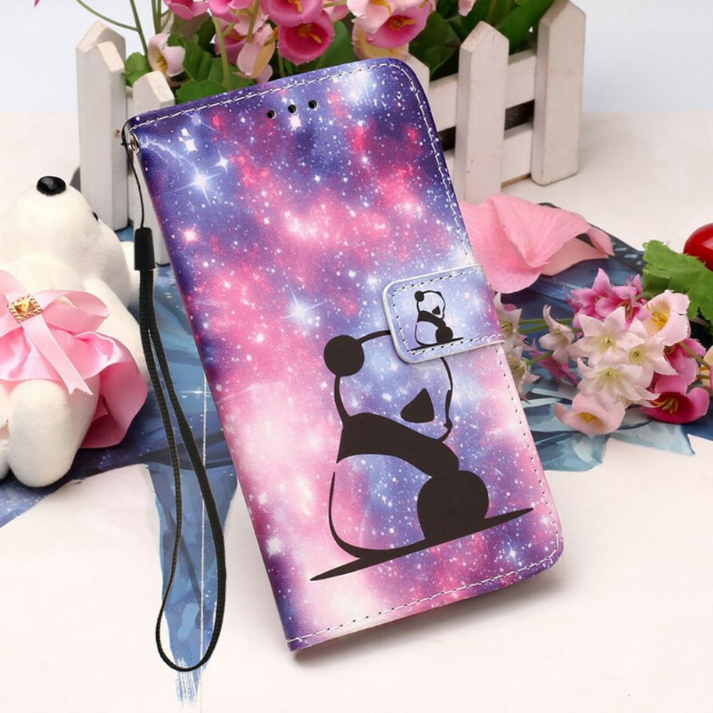 Leren Hoesje voor iPhone 13 Pro Max Panda Galaxy