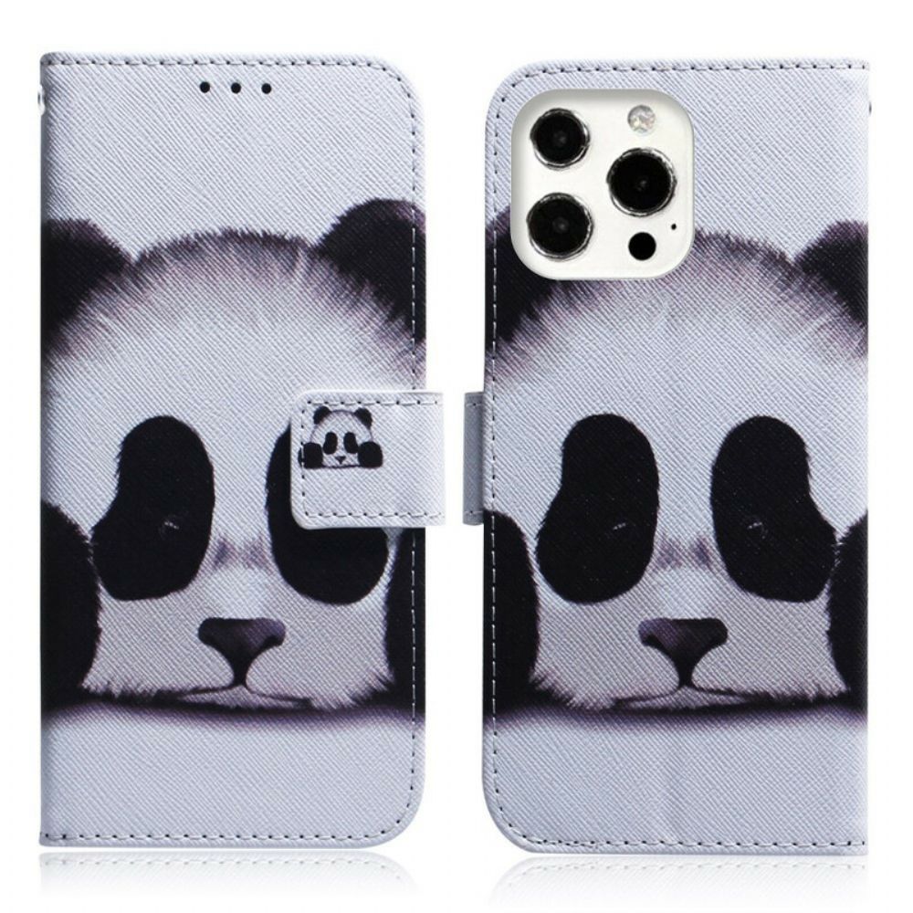 Leren Hoesje voor iPhone 13 Pro Max Pandagezicht