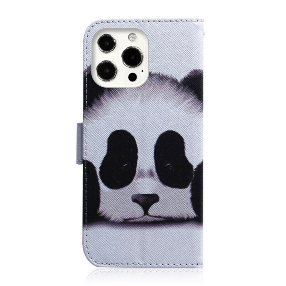 Leren Hoesje voor iPhone 13 Pro Max Pandagezicht