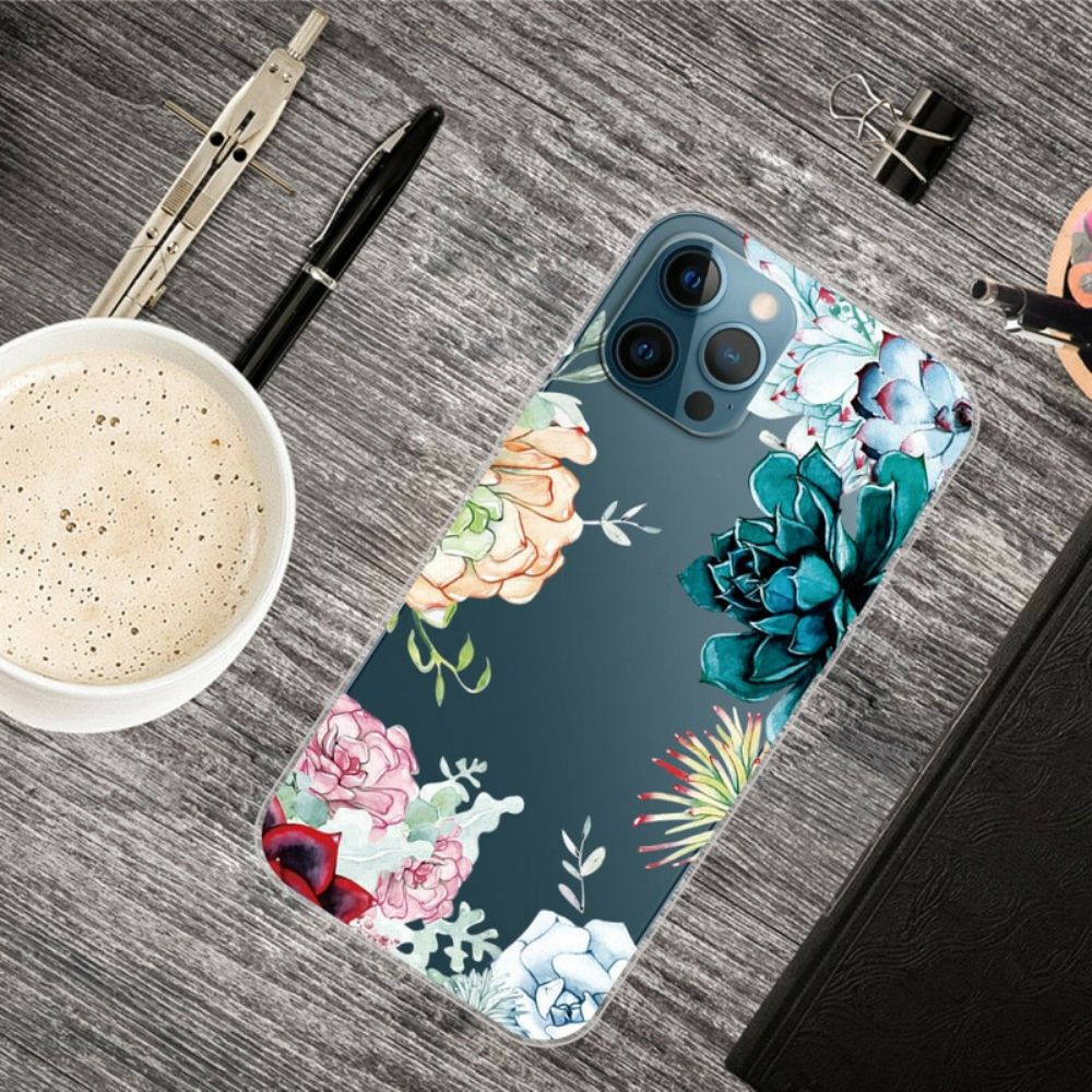 Telefoonhoesje voor iPhone 13 Pro Max Aquarel Bloemen