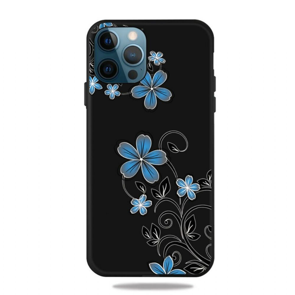 Telefoonhoesje voor iPhone 13 Pro Max Blauwe Bloemen