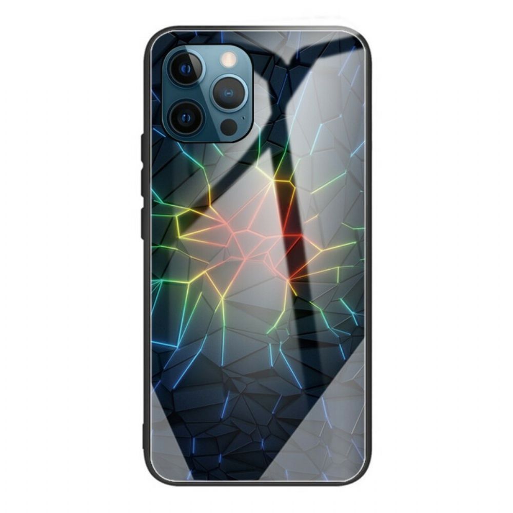 Telefoonhoesje voor iPhone 13 Pro Max Geometrie Van Gehard Glas