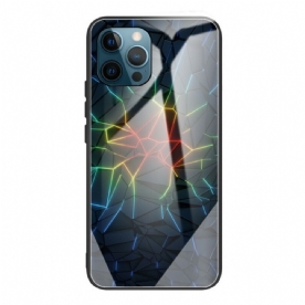 Telefoonhoesje voor iPhone 13 Pro Max Geometrie Van Gehard Glas