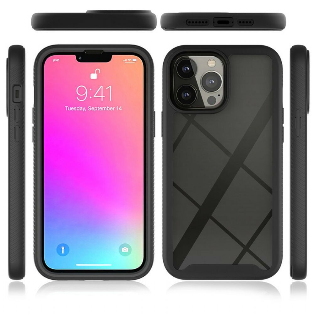 Telefoonhoesje voor iPhone 13 Pro Max Hybride Ontwerp Siliconen Randen