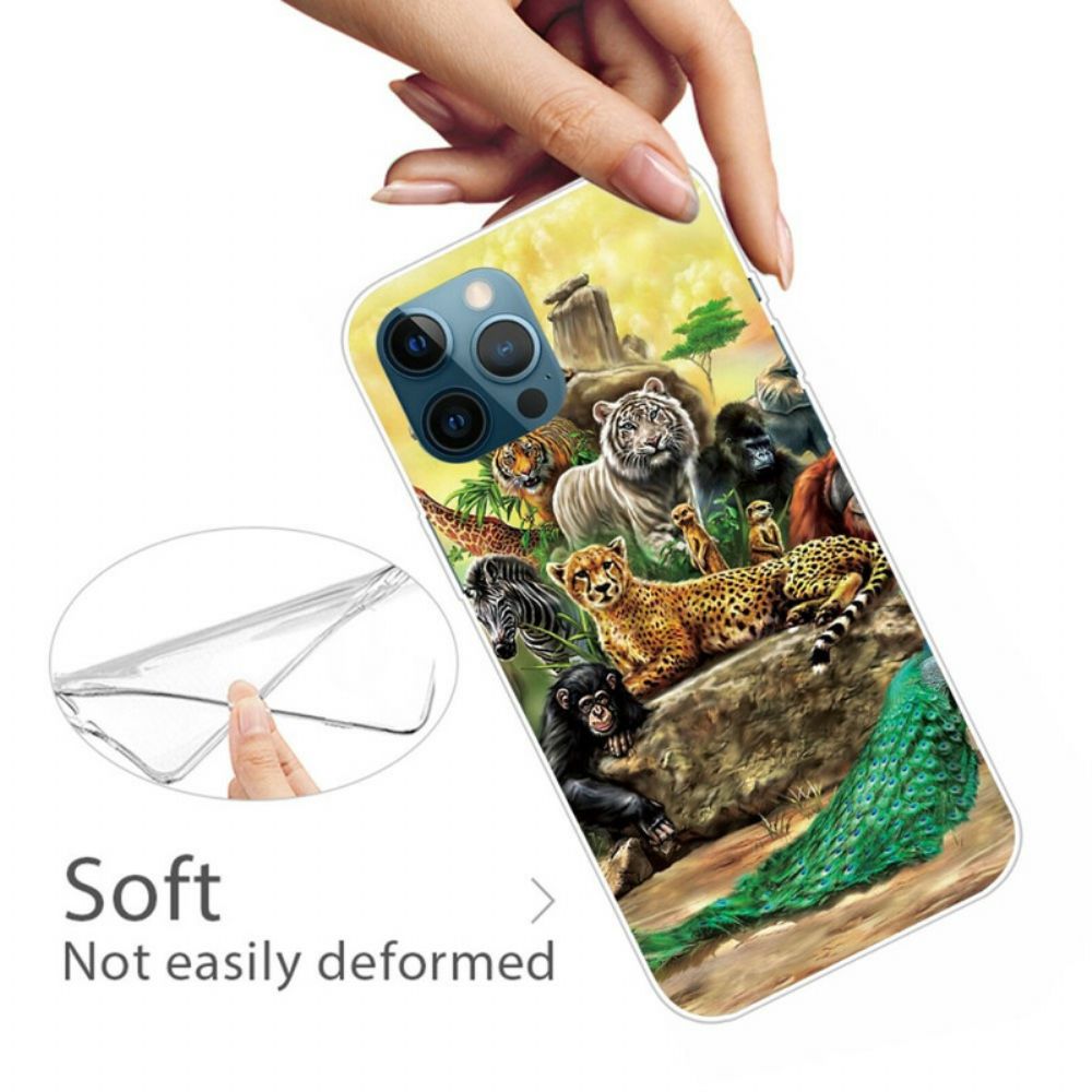 Telefoonhoesje voor iPhone 13 Pro Max Safaridieren