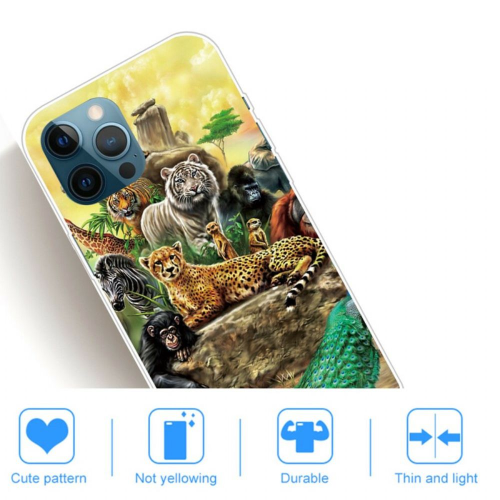 Telefoonhoesje voor iPhone 13 Pro Max Safaridieren