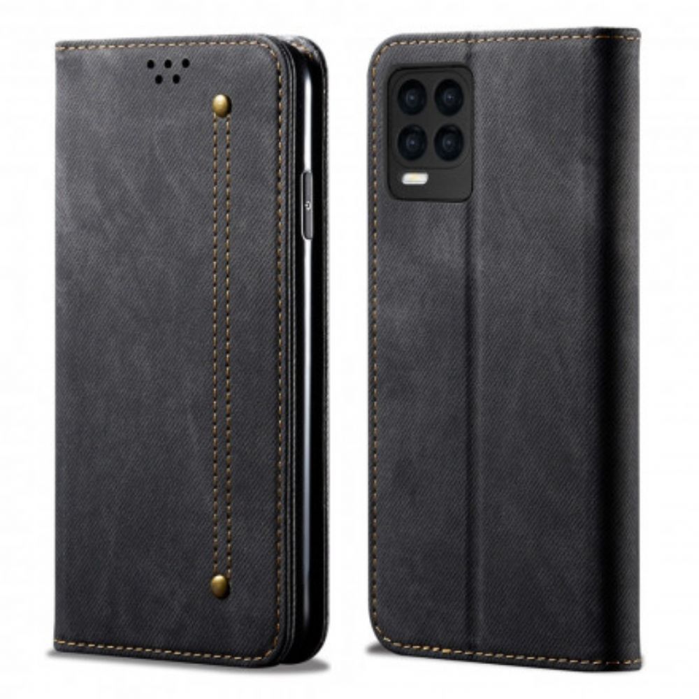 Bescherming Hoesje voor Realme 8 / 8 Pro Folio-hoesje Denim Stof