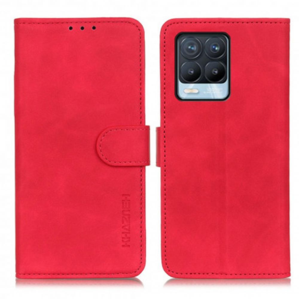 Leren Hoesje voor Realme 8 / 8 Pro Vintage Leereffect Khazneh