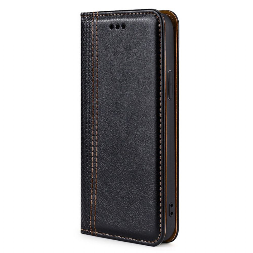 Bescherming Hoesje voor Oppo Find X5 Lite Folio-hoesje Litchi Lederen Stiksels Splitsen