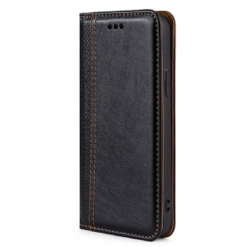 Bescherming Hoesje voor Oppo Find X5 Lite Folio-hoesje Litchi Lederen Stiksels Splitsen