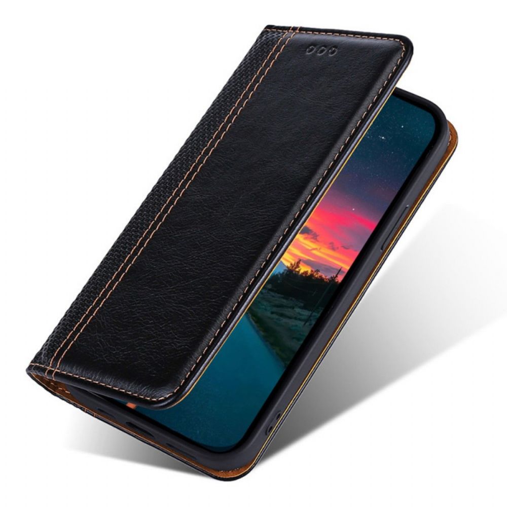 Bescherming Hoesje voor Oppo Find X5 Lite Folio-hoesje Litchi Lederen Stiksels Splitsen