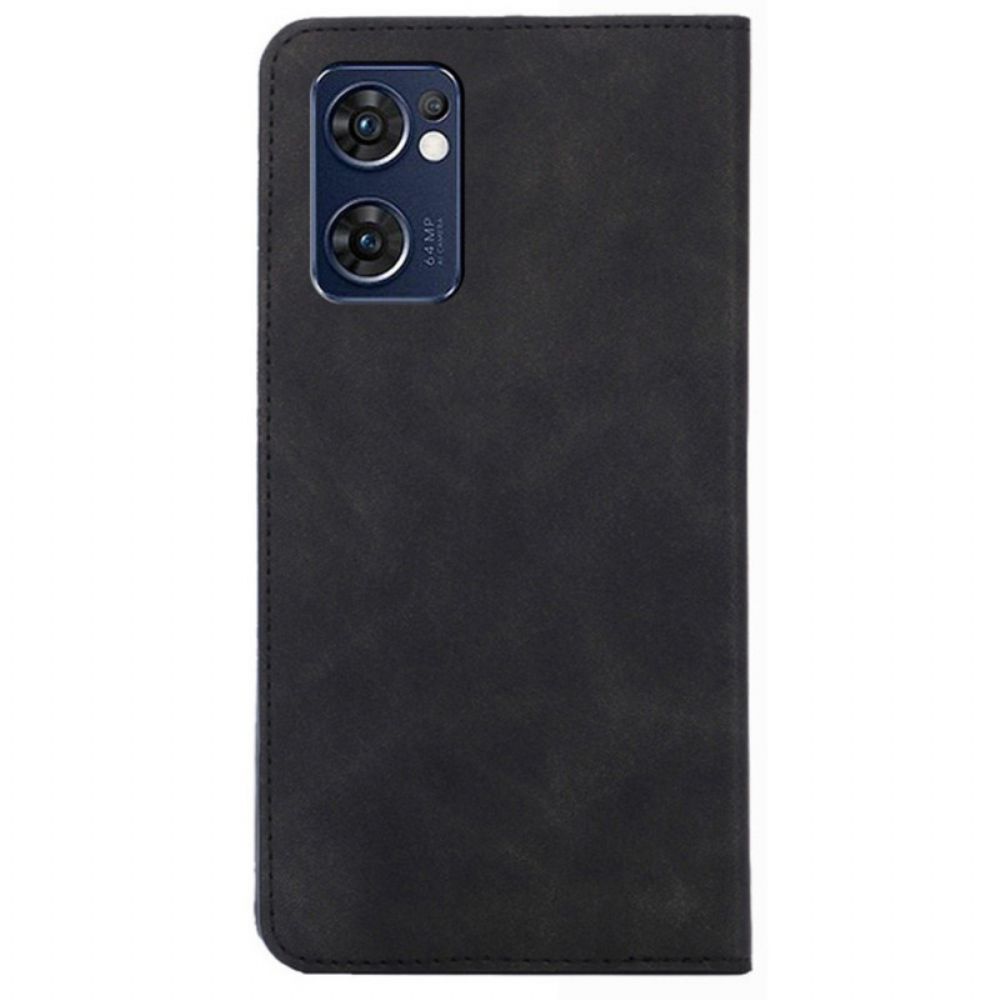 Bescherming Hoesje voor Oppo Find X5 Lite Folio-hoesje Skin-touch Leereffect