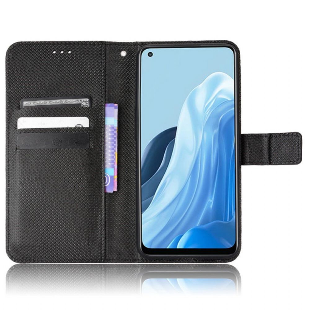 Flip Case voor Oppo Find X5 Lite Met Ketting Gestileerde Kunstleren Band