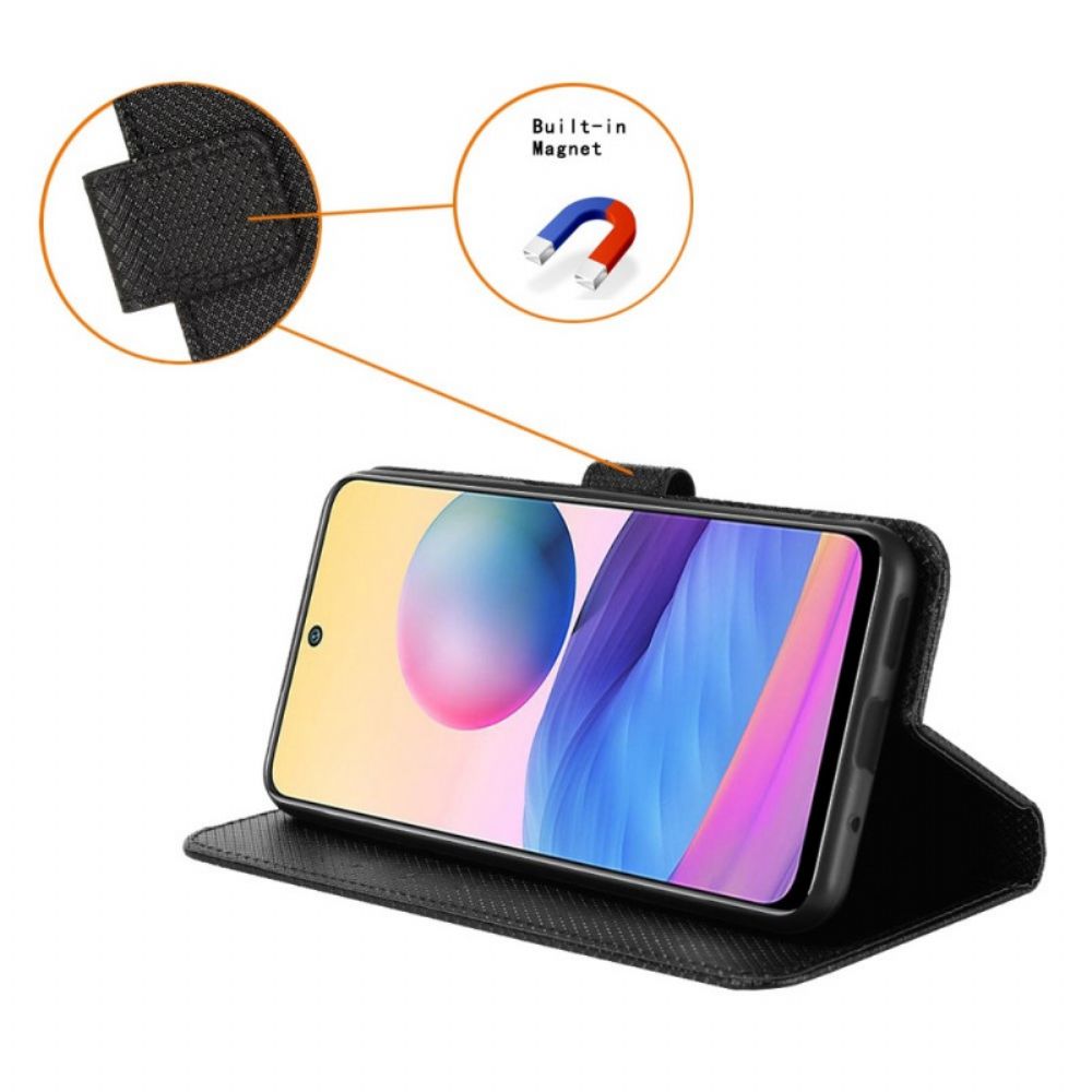 Flip Case voor Oppo Find X5 Lite Met Ketting Gestileerde Kunstleren Band