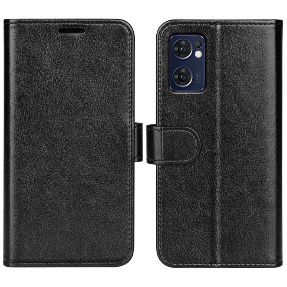 Flip Case voor Oppo Find X5 Lite Vintage Lederen Stijl