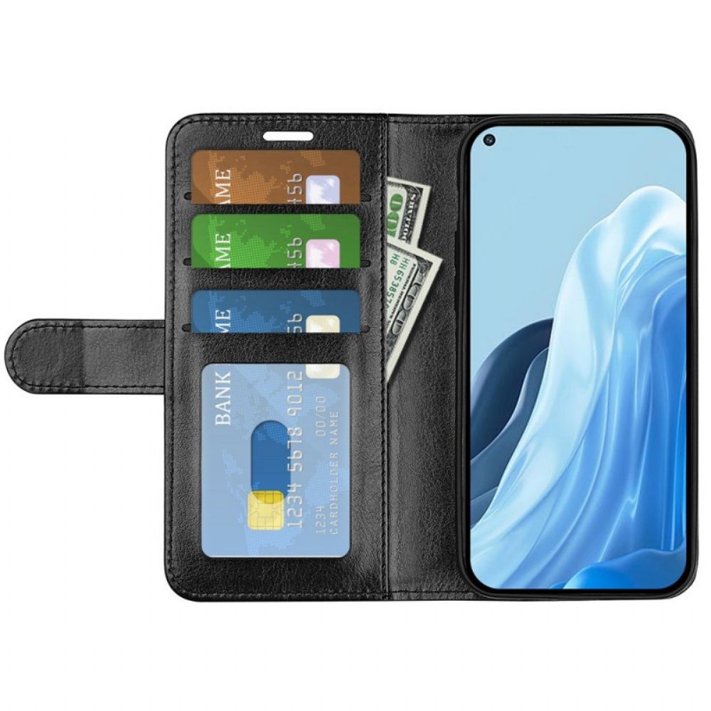 Flip Case voor Oppo Find X5 Lite Vintage Lederen Stijl