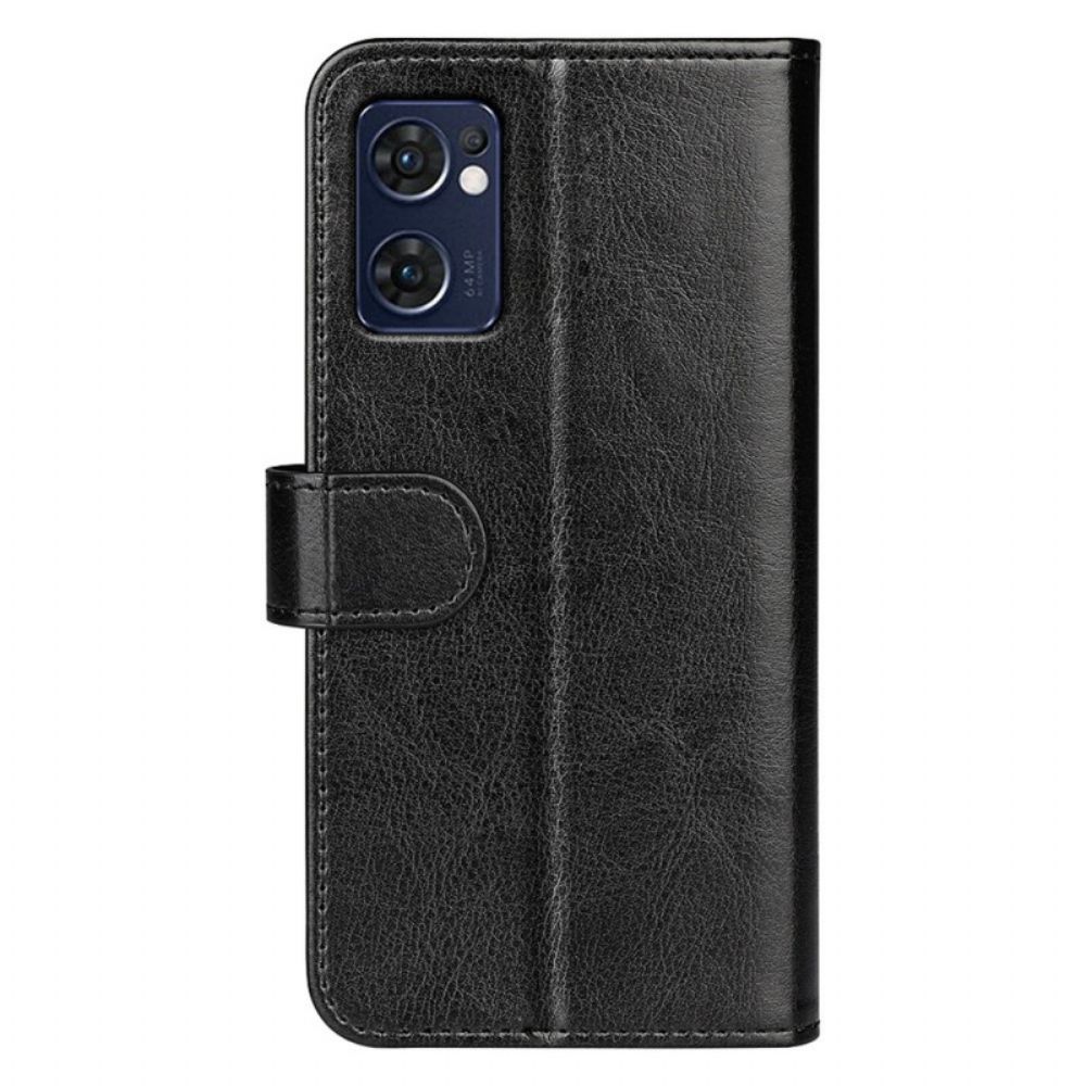 Flip Case voor Oppo Find X5 Lite Vintage Lederen Stijl