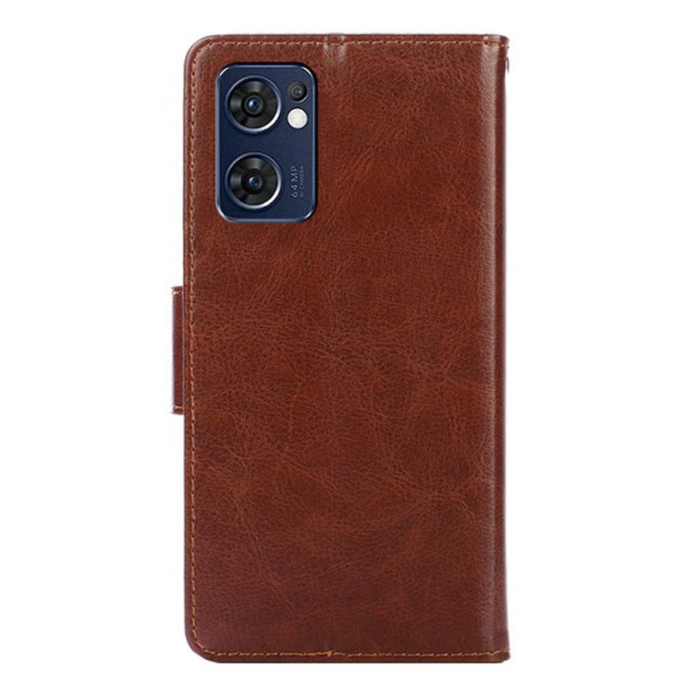 Folio-hoesje voor Oppo Find X5 Lite Flip Case Gekleurde Magnetische Klep