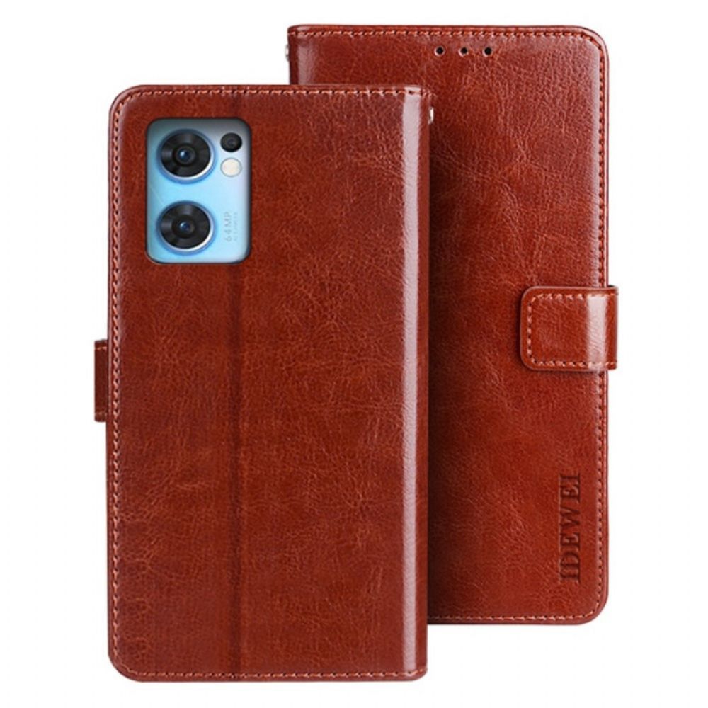 Leren Hoesje voor Oppo Find X5 Lite Vintage Imitatieleer Idewei