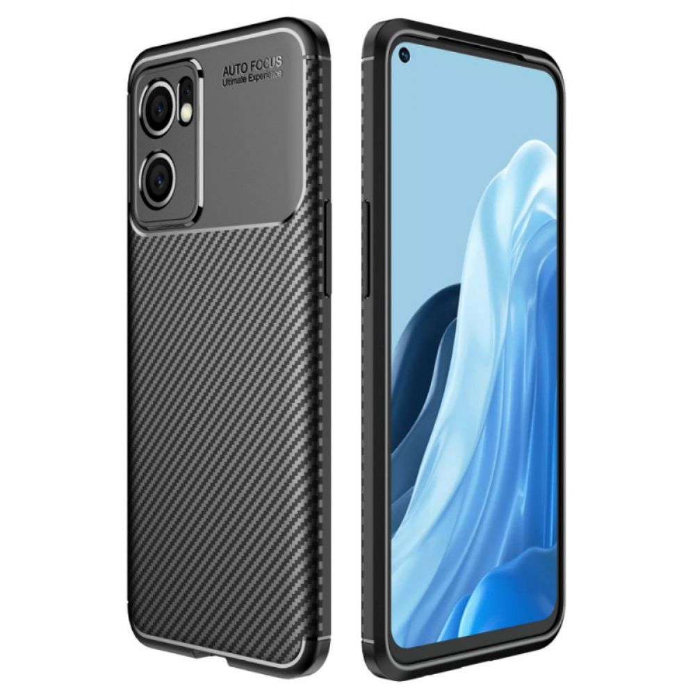 Telefoonhoesje voor Oppo Find X5 Lite Geborstelde Koolstofvezel