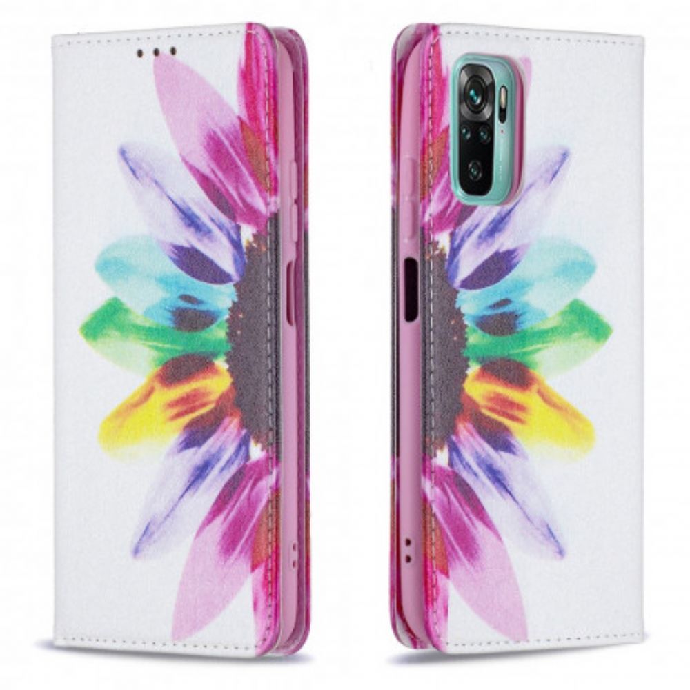 Bescherming Hoesje voor Xiaomi Redmi Note 10 / 10S Folio-hoesje Aquarel Bloem