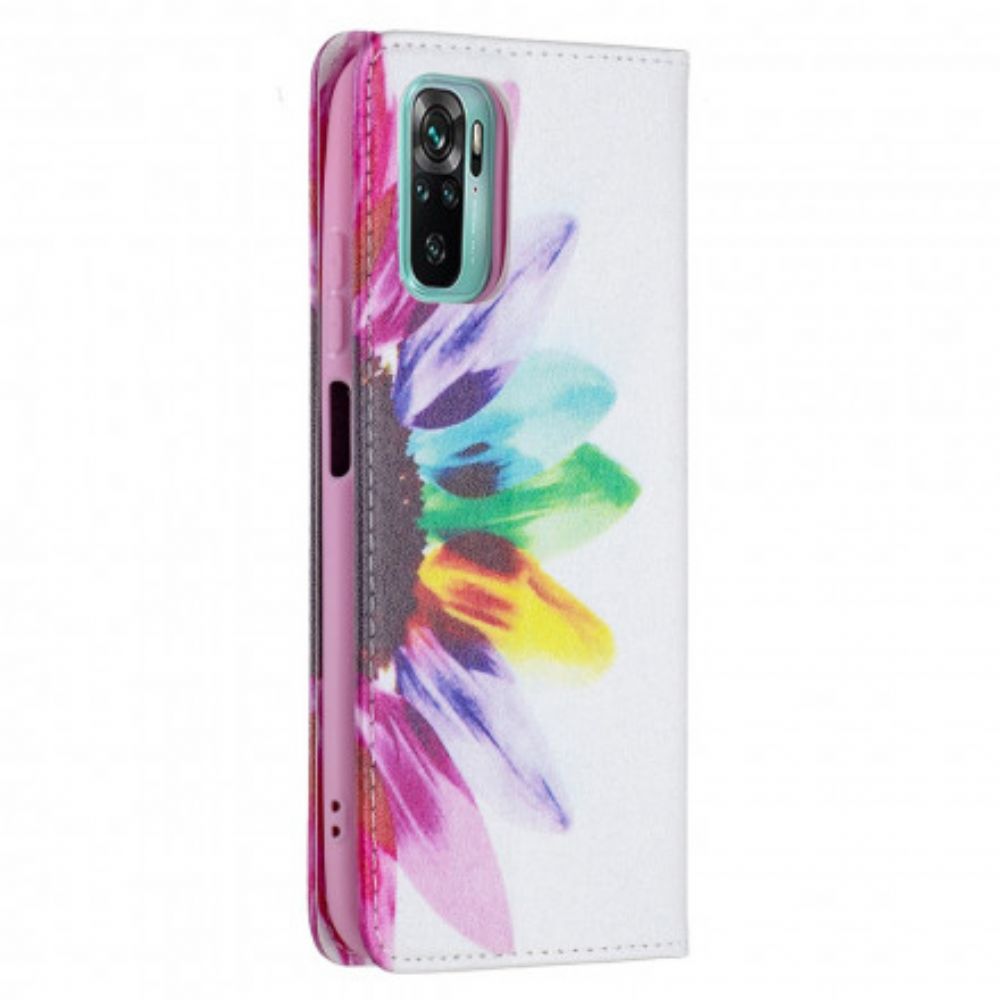 Bescherming Hoesje voor Xiaomi Redmi Note 10 / 10S Folio-hoesje Aquarel Bloem