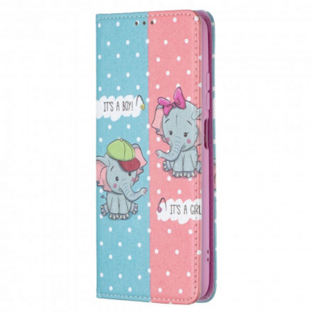 Bescherming Hoesje voor Xiaomi Redmi Note 10 / 10S Folio-hoesje Babyolifanten