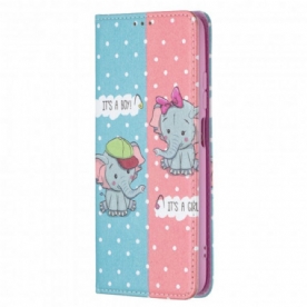 Bescherming Hoesje voor Xiaomi Redmi Note 10 / 10S Folio-hoesje Babyolifanten