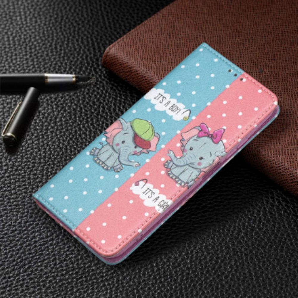 Bescherming Hoesje voor Xiaomi Redmi Note 10 / 10S Folio-hoesje Babyolifanten