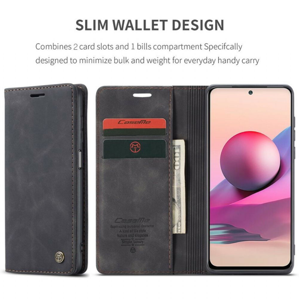 Bescherming Hoesje voor Xiaomi Redmi Note 10 / 10S Folio-hoesje Casem Leereffect