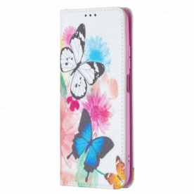 Bescherming Hoesje voor Xiaomi Redmi Note 10 / 10S Folio-hoesje Kleurrijke Vlinders