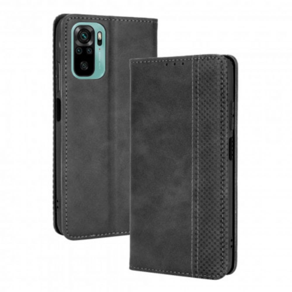 Bescherming Hoesje voor Xiaomi Redmi Note 10 / 10S Folio-hoesje Vintage Gestileerd Leereffect